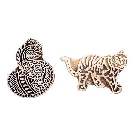 Set of 2 Piece New Mix Wooden Printing Block